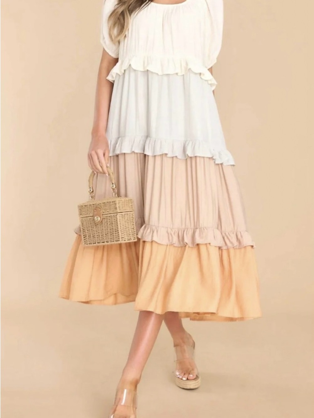 entro Cream Lightweight Peasant Blouse
